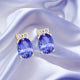 2.4ct Oval Tanzanite Earring with 0.15 cttw Diamond