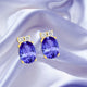 2.4ct Oval Tanzanite Earring with 0.15 cttw Diamond