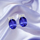 2.4ct Oval Tanzanite Earring with 0.15 cttw Diamond