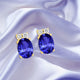 2.4ct Oval Tanzanite Earring with 0.15 cttw Diamond
