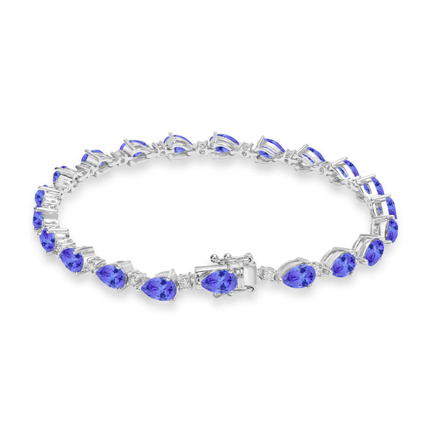8.4ct Pear Shape Tanzanite Bracelet with 0.43 cttw Diamond