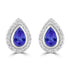0.8ct Pear Shape Tanzanite Earring with 0.28 cttw Diamond