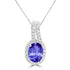 1.2ct Oval Tanzanite Pendant with 0.25 cttw Diamond