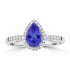 0.85ct Pear Shape Tanzanite Ring with 0.19 cttw Diamond