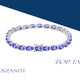12.48ct Oval Tanzanite Bracelet with 0.36 cttw Diamond