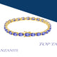 12.48ct Oval Tanzanite Bracelet with 0.36 cttw Diamond