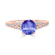 1.4ct Round Tanzanite Ring with 0.33 cttw Diamond