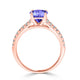 1.4ct Round Tanzanite Ring with 0.33 cttw Diamond