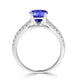 1.4ct Round Tanzanite Ring with 0.33 cttw Diamond