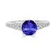 1.4ct Round Tanzanite Ring with 0.33 cttw Diamond