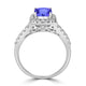 1.65ct SQ. Cushion Tanzanite Ring with 0.36 cttw Diamond