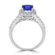 1.65ct SQ. Cushion Tanzanite Ring with 0.36 cttw Diamond