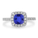 1.65ct SQ. Cushion Tanzanite Ring with 0.36 cttw Diamond