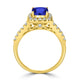 1.65ct SQ. Cushion Tanzanite Ring with 0.36 cttw Diamond