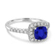 1.65ct SQ. Cushion Tanzanite Ring with 0.36 cttw Diamond