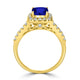 1.65ct SQ. Cushion Tanzanite Ring with 0.36 cttw Diamond