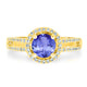 1.15ct Round Tanzanite Ring with 0.25 cttw Diamond