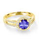 1.15ct Round Tanzanite Ring with 0.25 cttw Diamond