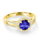 1.15ct Round Tanzanite Ring with 0.25 cttw Diamond