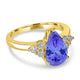 2.9ct Pear Tanzanite Ring with 0.34 cttw Diamond