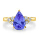 2.9ct Pear Tanzanite Ring with 0.34 cttw Diamond