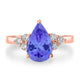 2.9ct Pear Tanzanite Ring with 0.34 cttw Diamond