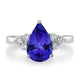 2.9ct Pear Tanzanite Ring with 0.34 cttw Diamond