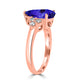 2.9ct Pear Tanzanite Ring with 0.34 cttw Diamond