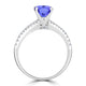 8.5ct SQ. Cushion Tanzanite Ring with 0.22 cttw Diamond