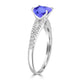 8.5ct SQ. Cushion Tanzanite Ring with 0.22 cttw Diamond