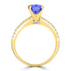 8.5ct SQ. Cushion Tanzanite Ring with 0.22 cttw Diamond