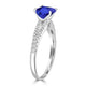 8.5ct SQ. Cushion Tanzanite Ring with 0.22 cttw Diamond