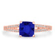 8.5ct SQ. Cushion Tanzanite Ring with 0.22 cttw Diamond