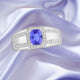 0.98ct Cushion Tanzanite Ring with 0.27 cttw Diamond