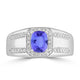 0.98ct Cushion Tanzanite Ring with 0.27 cttw Diamond