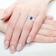 0.98ct Cushion Tanzanite Ring with 0.27 cttw Diamond