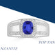 0.98ct Cushion Tanzanite Ring with 0.27 cttw Diamond