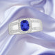 0.98ct Cushion Tanzanite Ring with 0.27 cttw Diamond