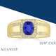 0.98ct Cushion Tanzanite Ring with 0.27 cttw Diamond