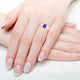 0.98ct Cushion Tanzanite Ring with 0.27 cttw Diamond