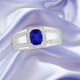 0.98ct Cushion Tanzanite Ring with 0.27 cttw Diamond