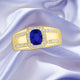 0.98ct Cushion Tanzanite Ring with 0.27 cttw Diamond