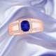 0.98ct Cushion Tanzanite Ring with 0.27 cttw Diamond