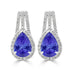 4.1ct Pear Shape Tanzanite Earring with 0.6 cttw Diamond