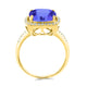 4.7ct SQ. Cushion Tanzanite Ring with 0.25 cttw Diamond