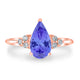2.6ct Pear Tanzanite Ring with 0.11 cttw Diamond