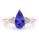 2.6ct Pear Tanzanite Ring with 0.11 cttw Diamond