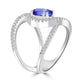 1.8ct Oval Tanzanite Ring with 0.47 cttw Diamond