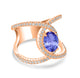 1.8ct Oval Tanzanite Ring with 0.47 cttw Diamond