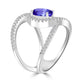 1.8ct Oval Tanzanite Ring with 0.47 cttw Diamond